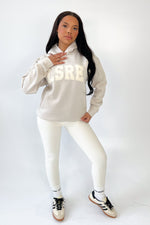 LSRE bone embroidered applique premium relaxed hoodie